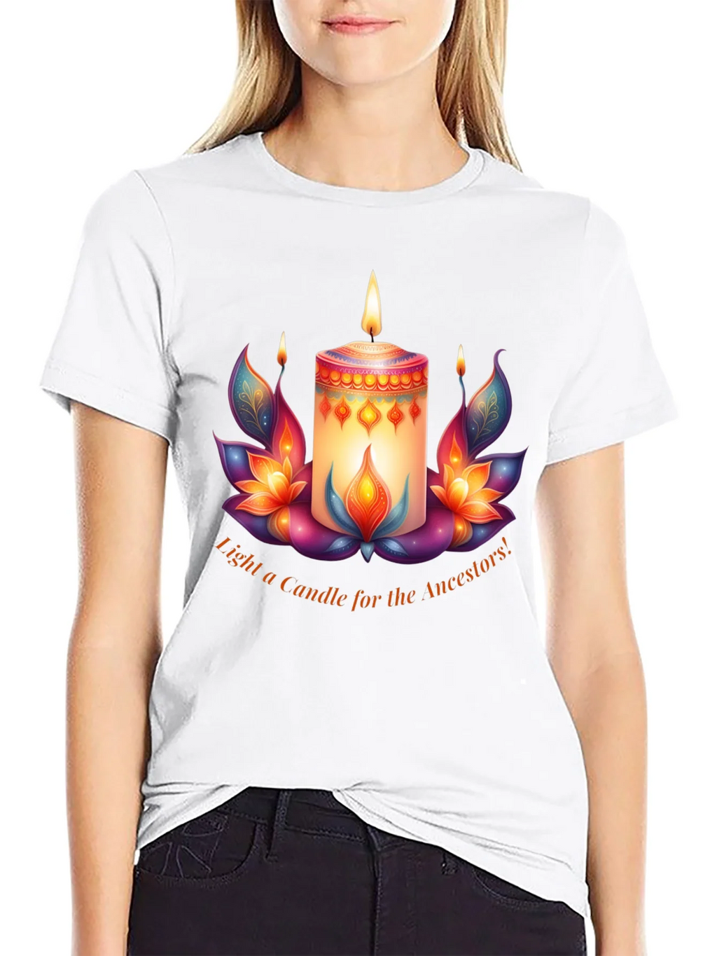 Ancestral Light T-Shirt - Candle & Lotus Design product image 8