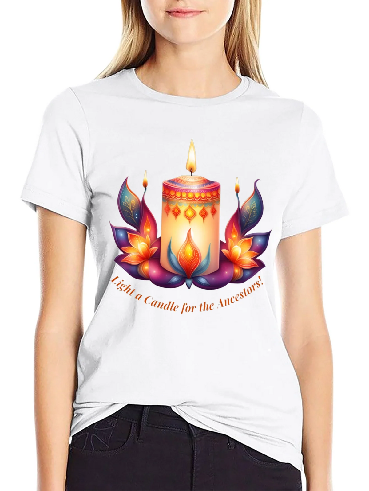Ancestral Light T-Shirt - Candle & Lotus Design product image 8