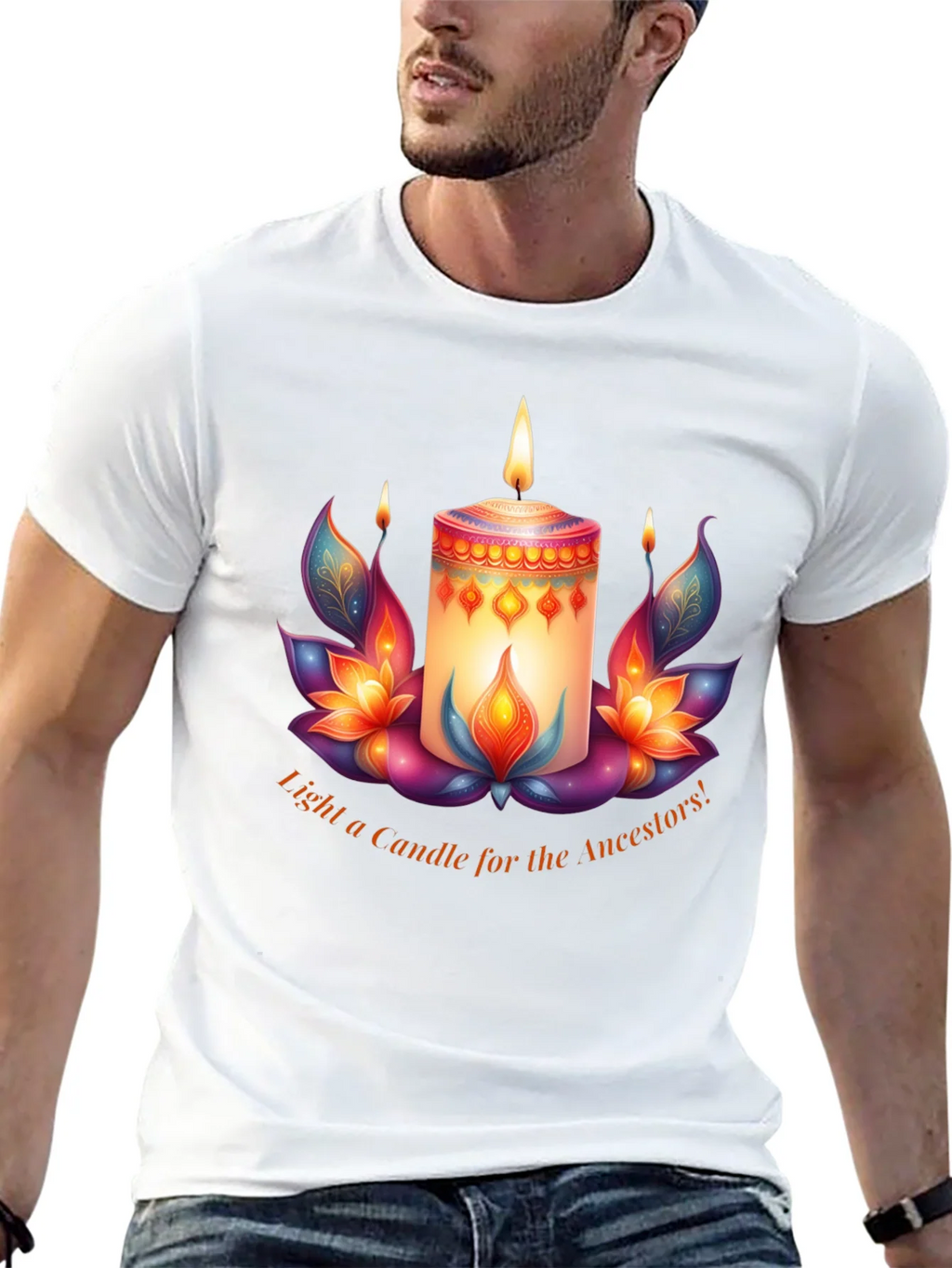 Ancestral Light T-Shirt - Candle & Lotus Design product image 12