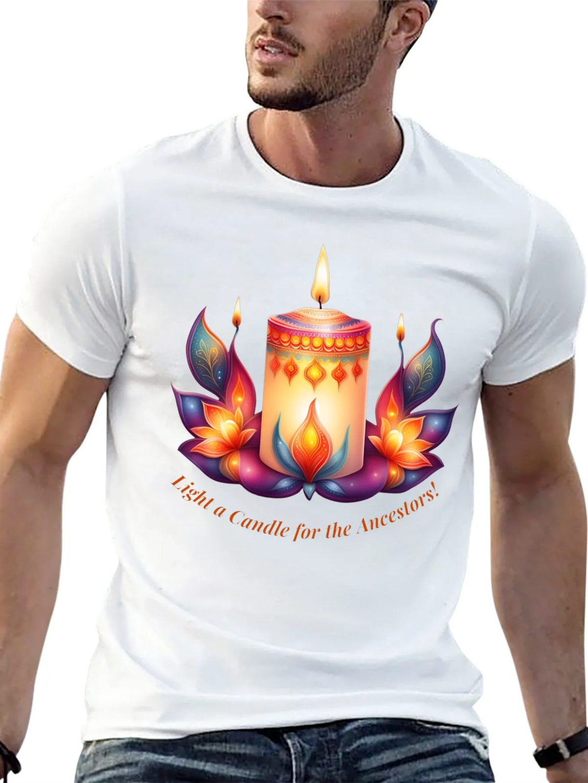 Ancestral Light T-Shirt - Candle & Lotus Design product image 12