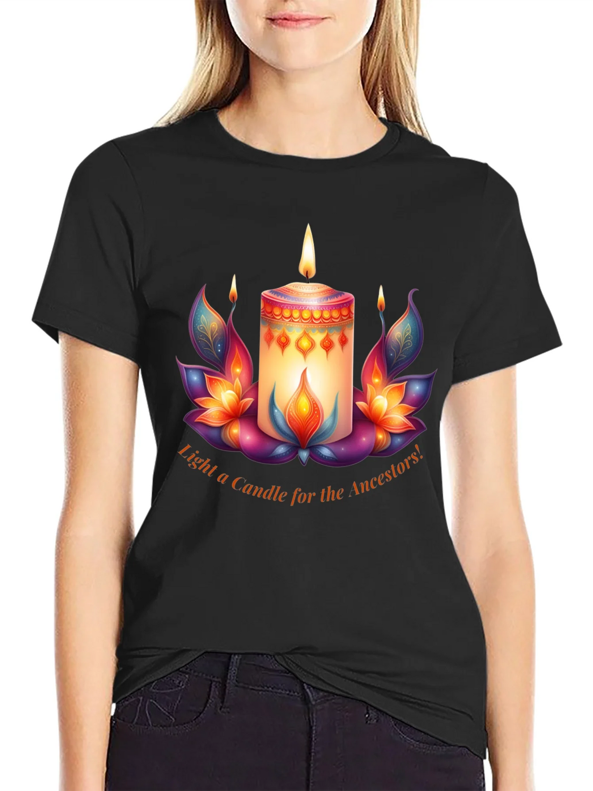 Ancestral Light T-Shirt - Candle & Lotus Design product image 2
