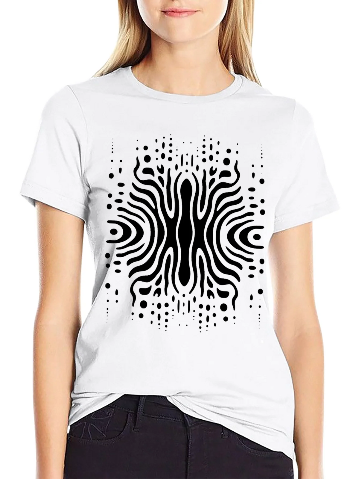 Abstract Black Pattern Tee - Modern Style product image 8
