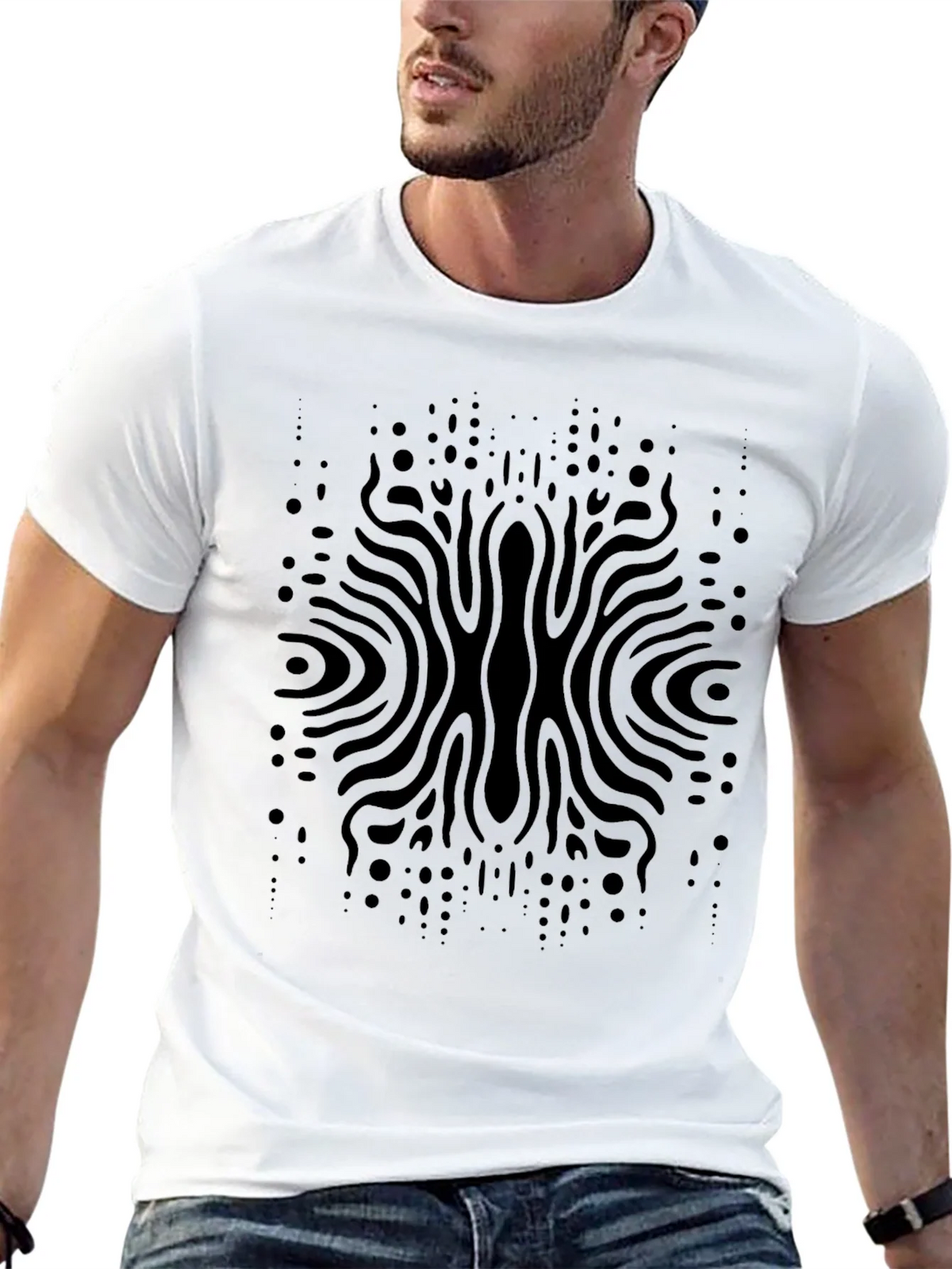 Abstract Black Pattern Tee - Modern Style product image 12