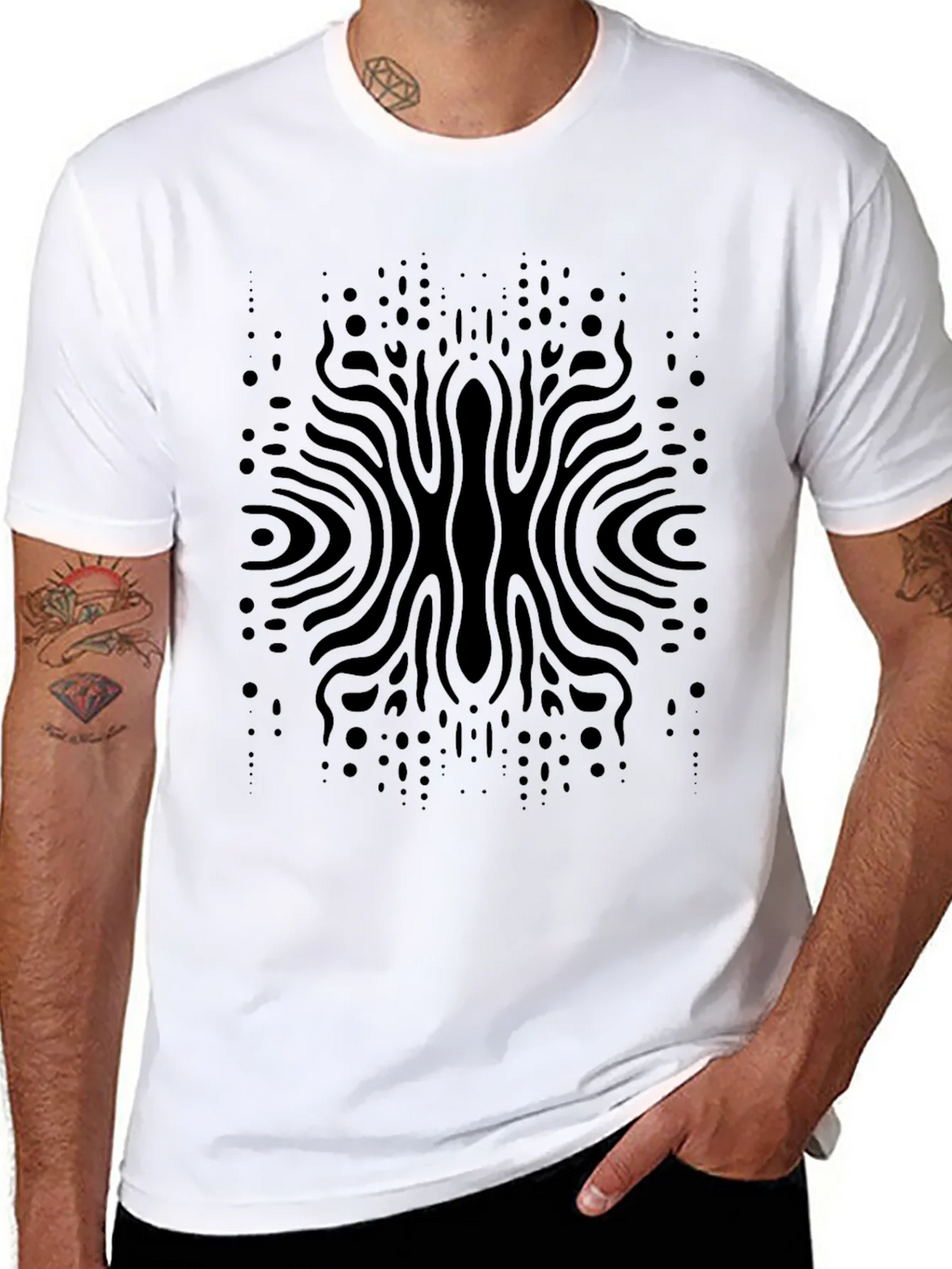 Abstract Black Pattern Tee - Modern Style product image 7