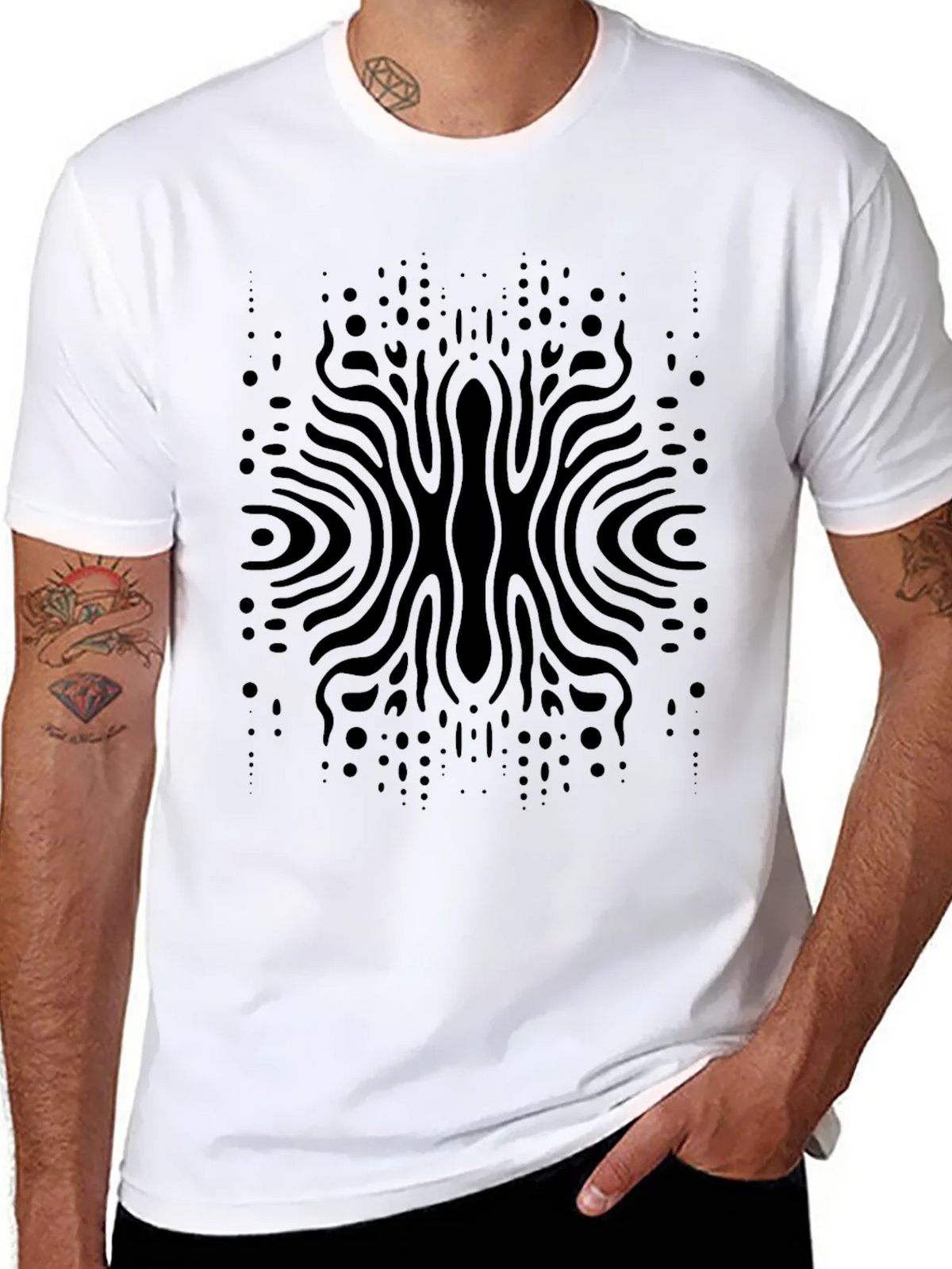 Abstract Black Pattern Tee - Modern Style product image 7