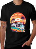 Retro VW Bus Sunset Graphic Tee product image 1