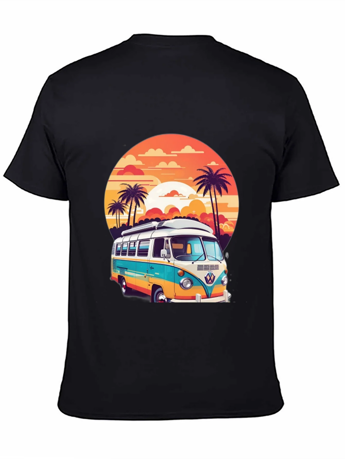 Retro VW Bus Sunset Graphic Tee product image 4