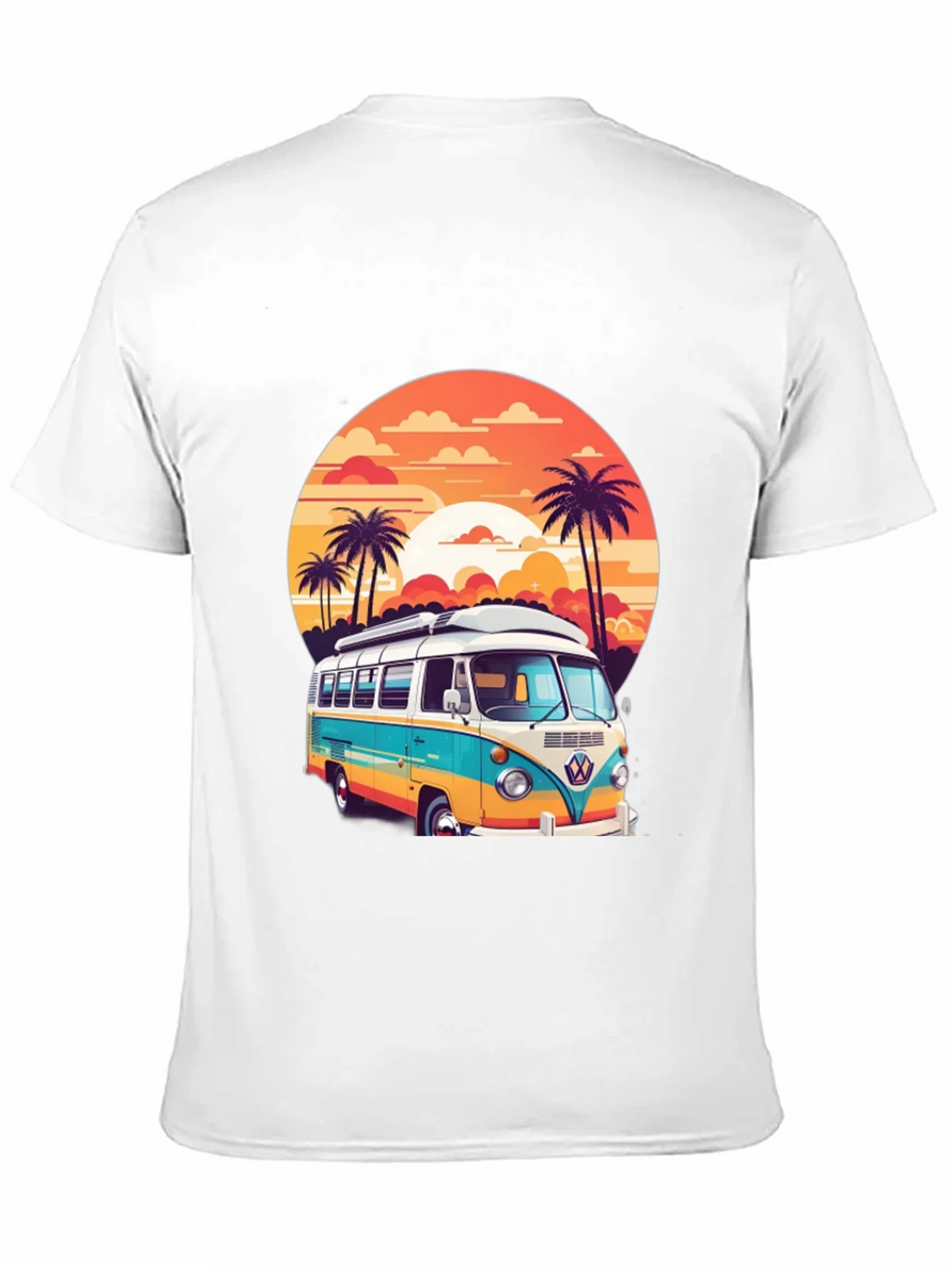 Retro VW Bus Sunset Graphic Tee product image 10