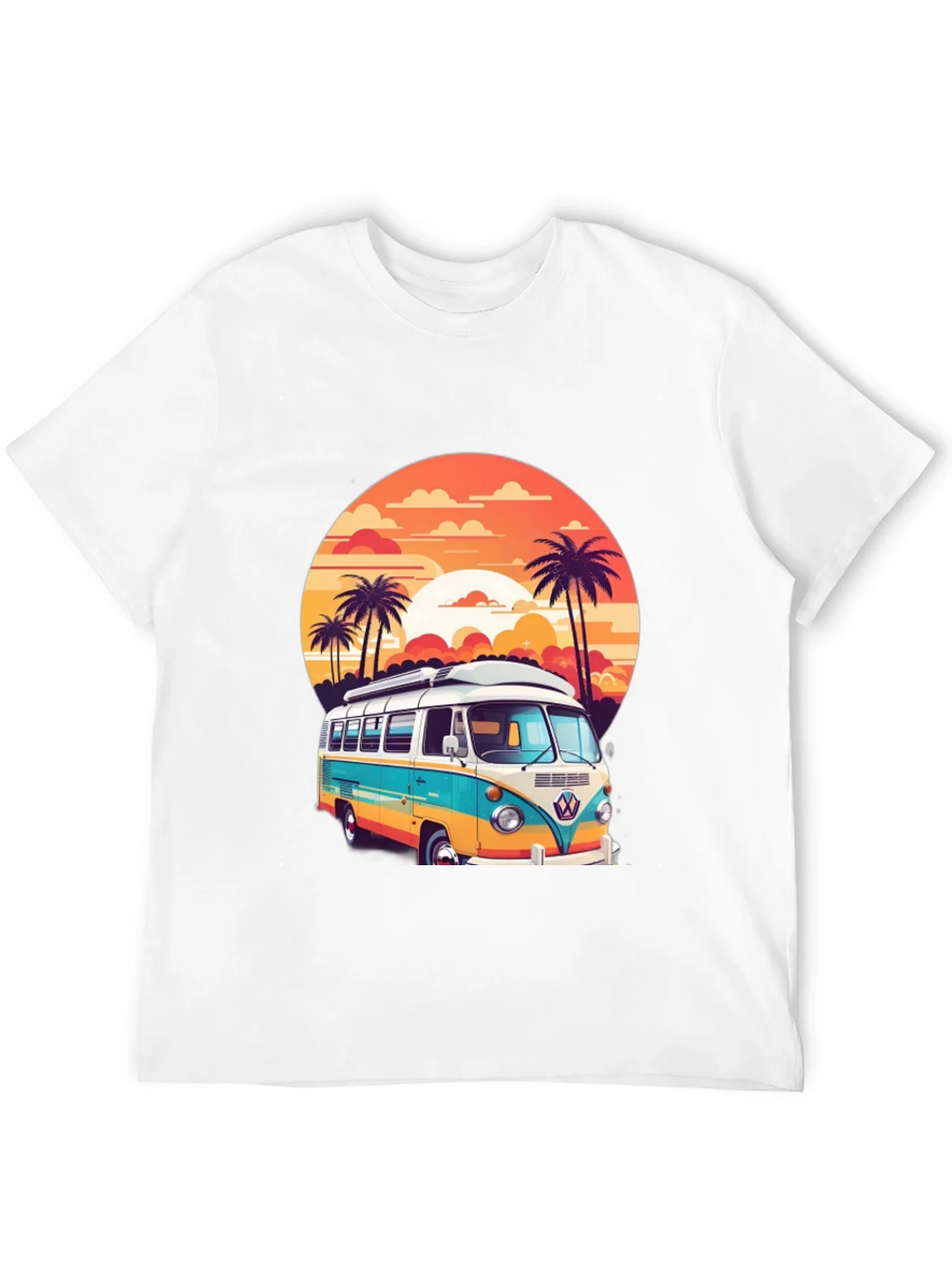 Retro VW Bus Sunset Graphic Tee product image 11