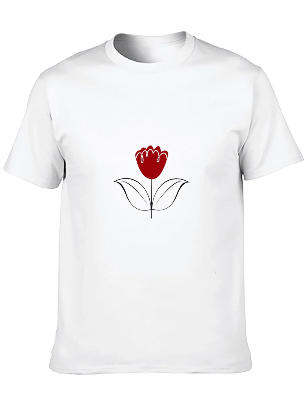 Black T-Shirt with Red Flower Graphic product image 9