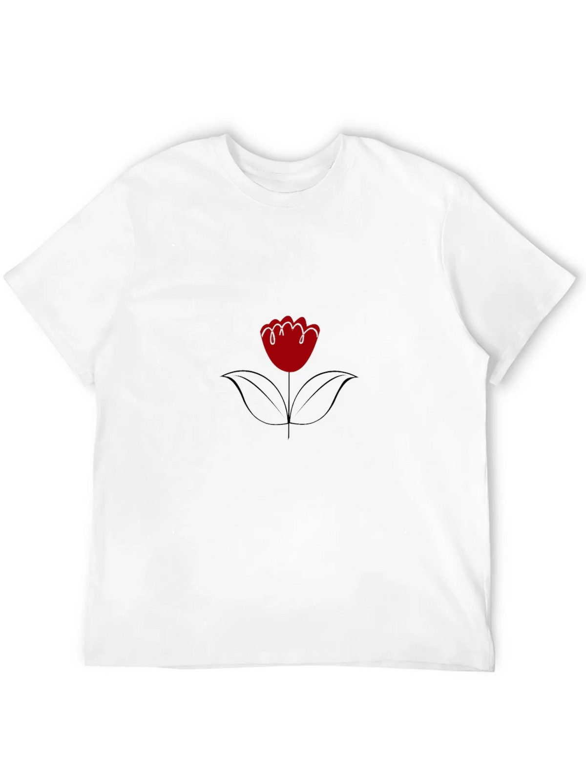 Black T-Shirt with Red Flower Graphic product image 11