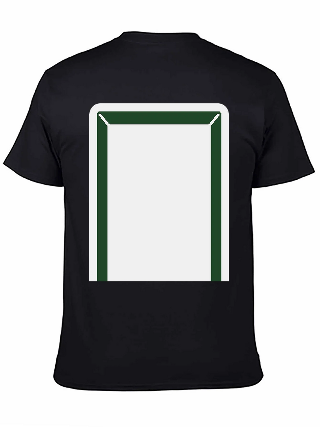 Minimalist Block T-Shirt - Black with Green & White Design product image 4