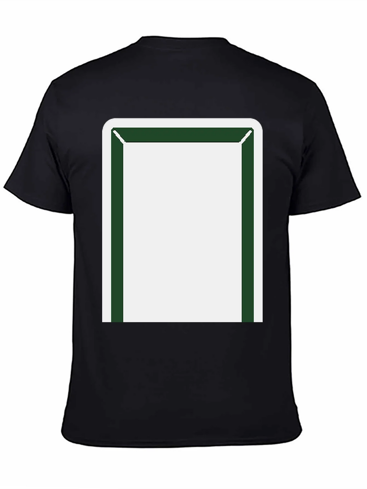 Minimalist Block T-Shirt - Black with Green & White Design product image 4