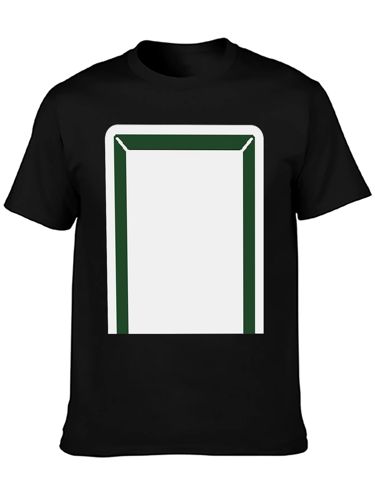 Minimalist Block T-Shirt - Black with Green & White Design product image 3