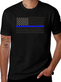 Thin Blue Line American Flag Graphic Tee product image 1