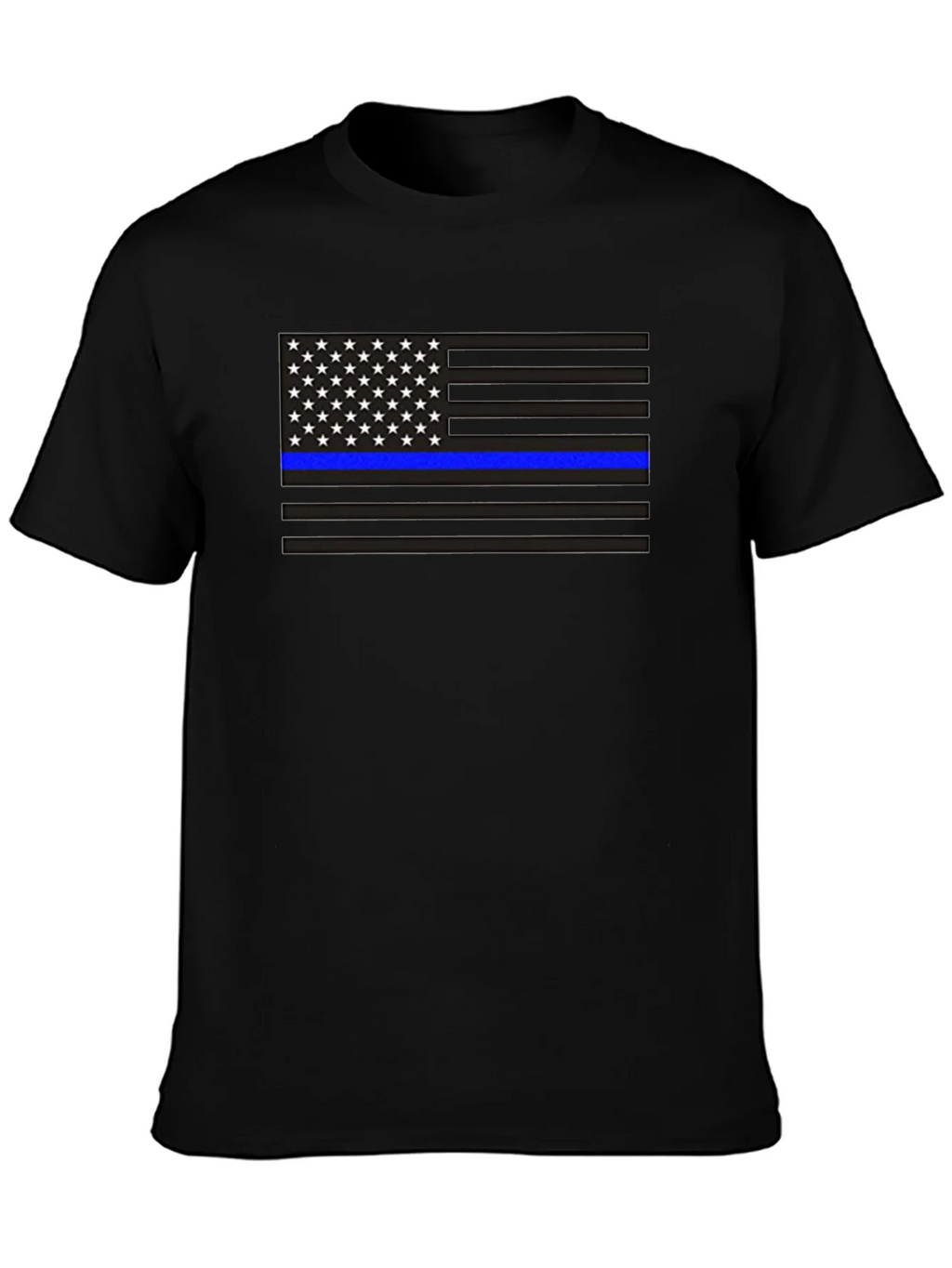 Thin Blue Line American Flag Graphic Tee product image 3