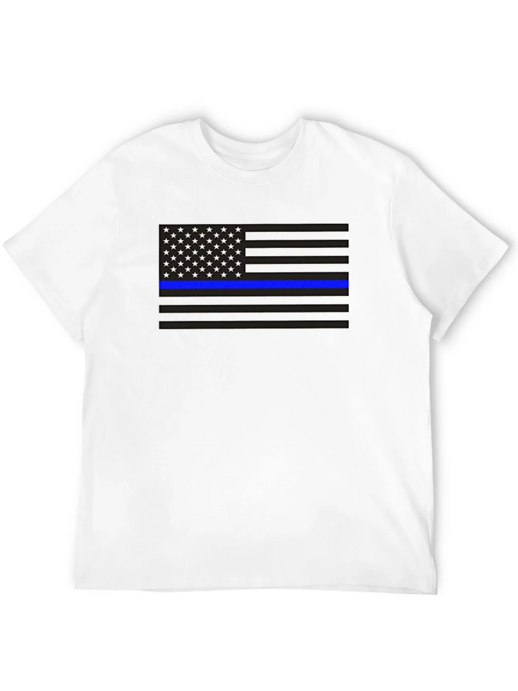 Thin Blue Line American Flag Graphic Tee product image 11