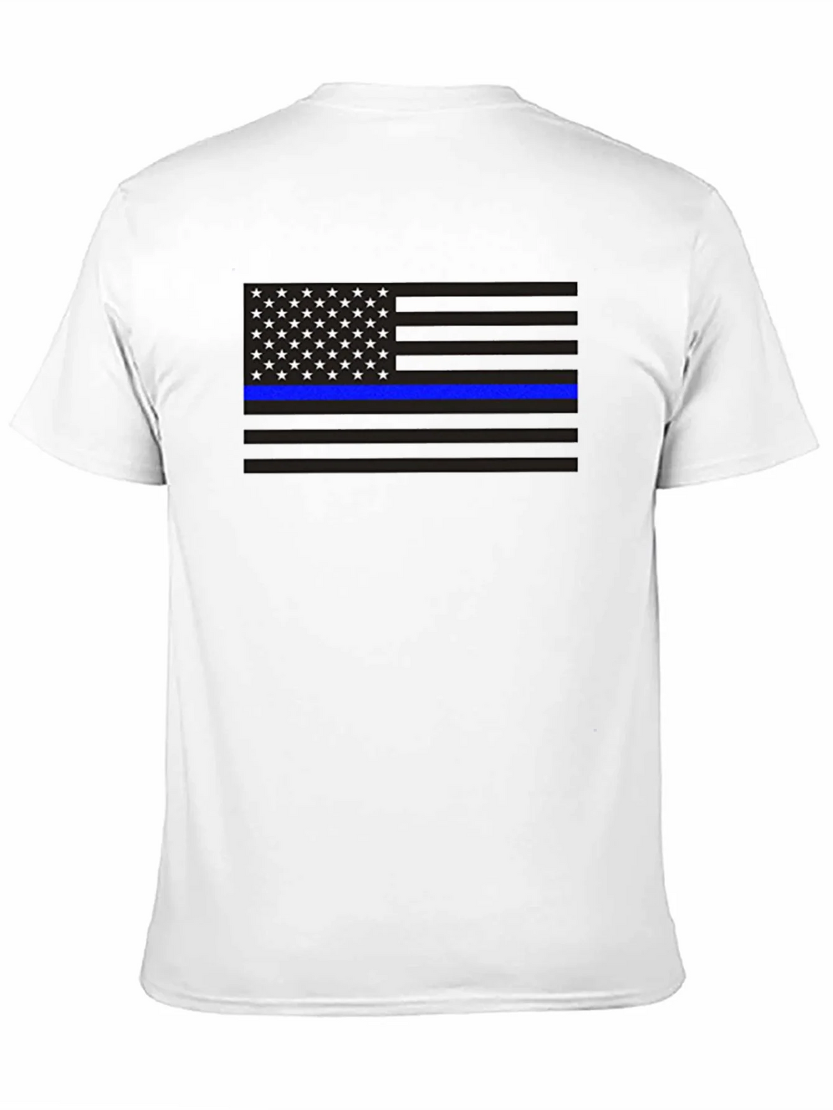 Thin Blue Line American Flag Graphic Tee product image 10