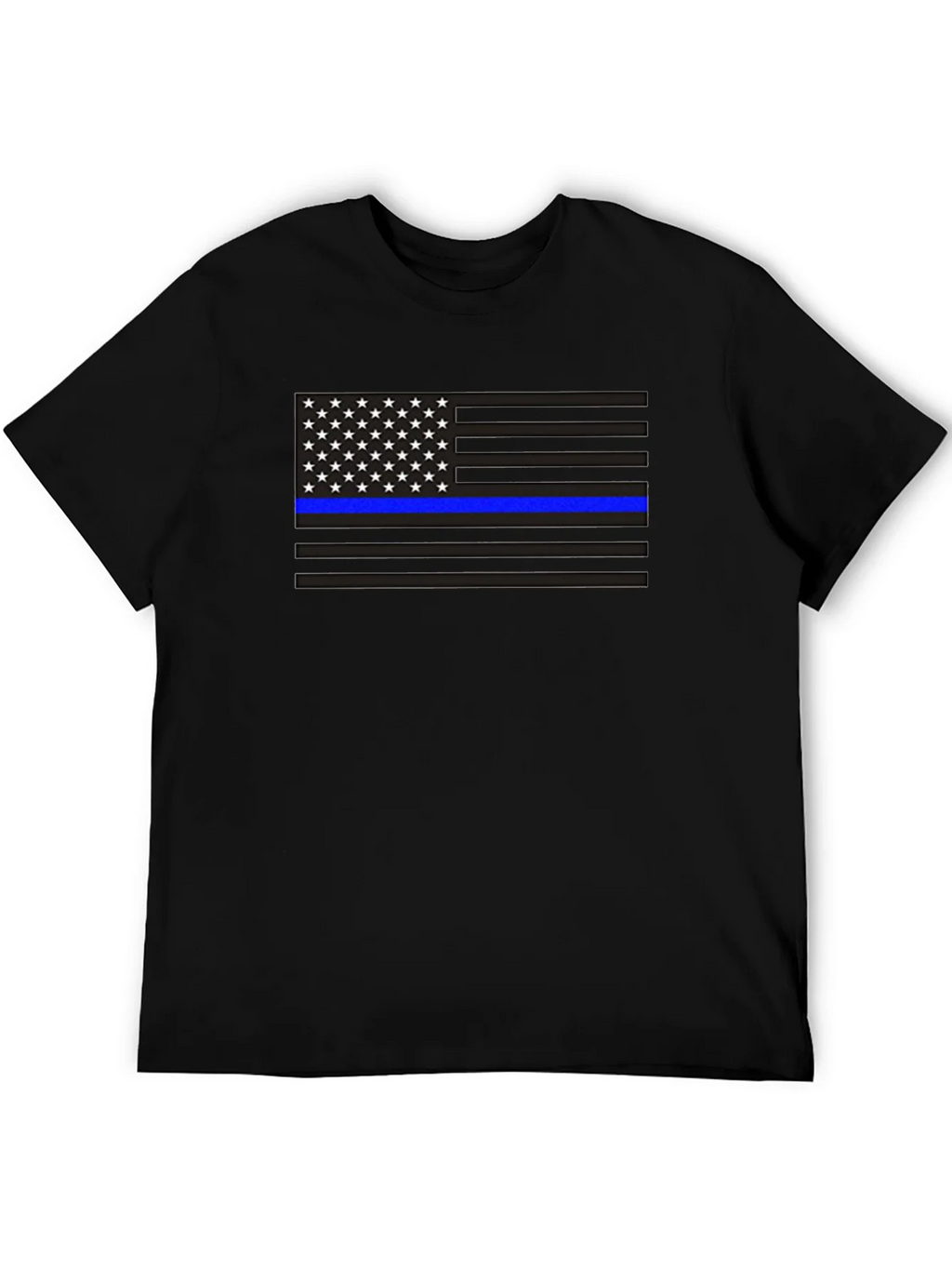 Thin Blue Line American Flag Graphic Tee product image 5