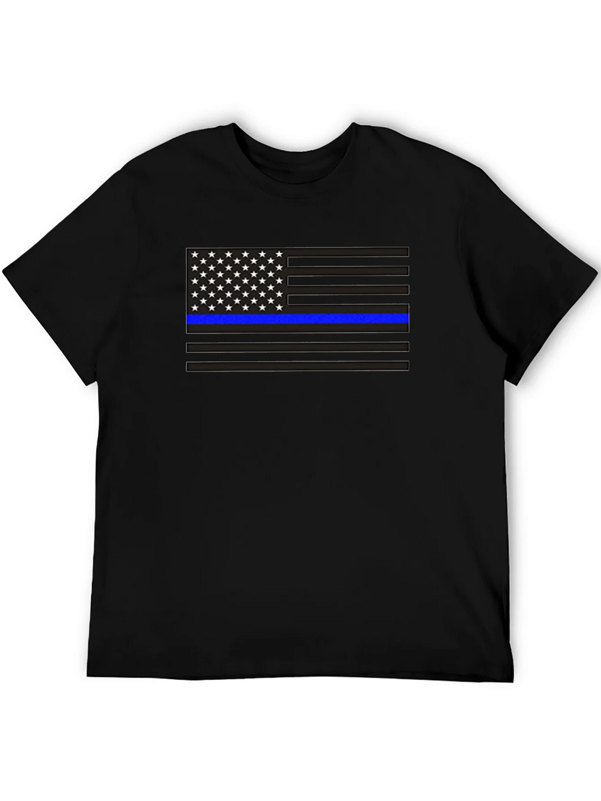 Thin Blue Line American Flag Graphic Tee product image 5
