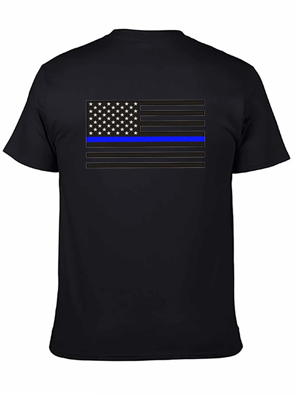 Thin Blue Line American Flag Graphic Tee product image 4