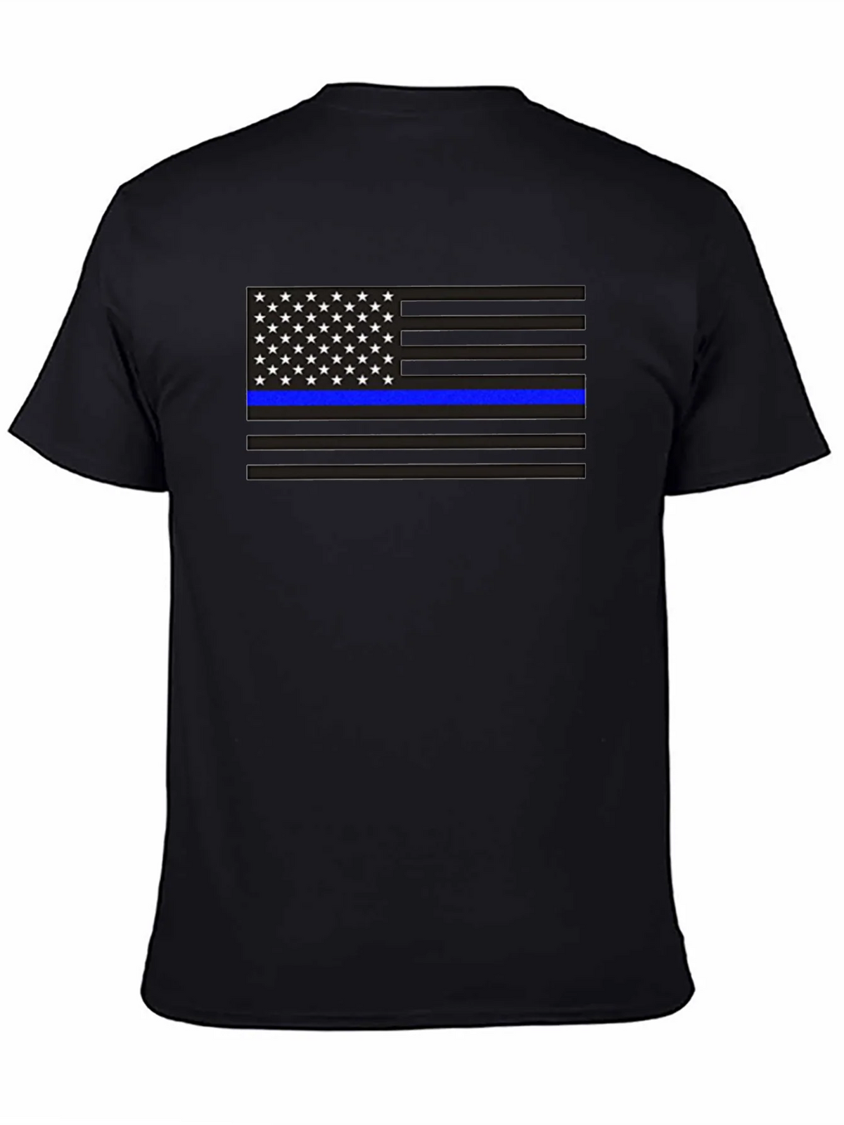 Thin Blue Line American Flag Graphic Tee product image 4