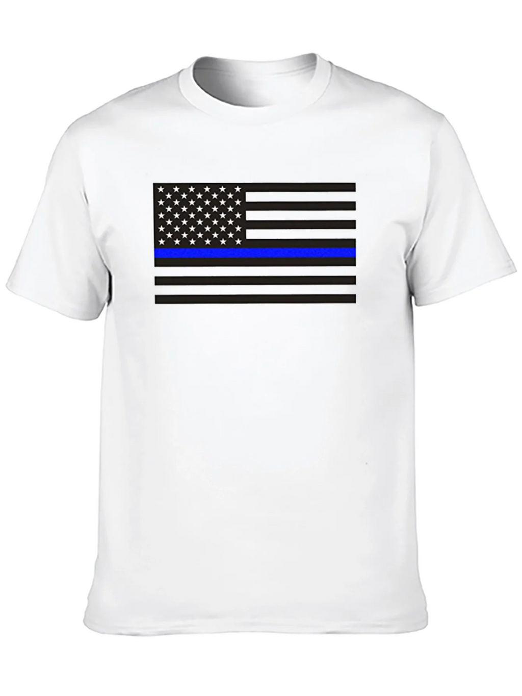Thin Blue Line American Flag Graphic Tee product image 9
