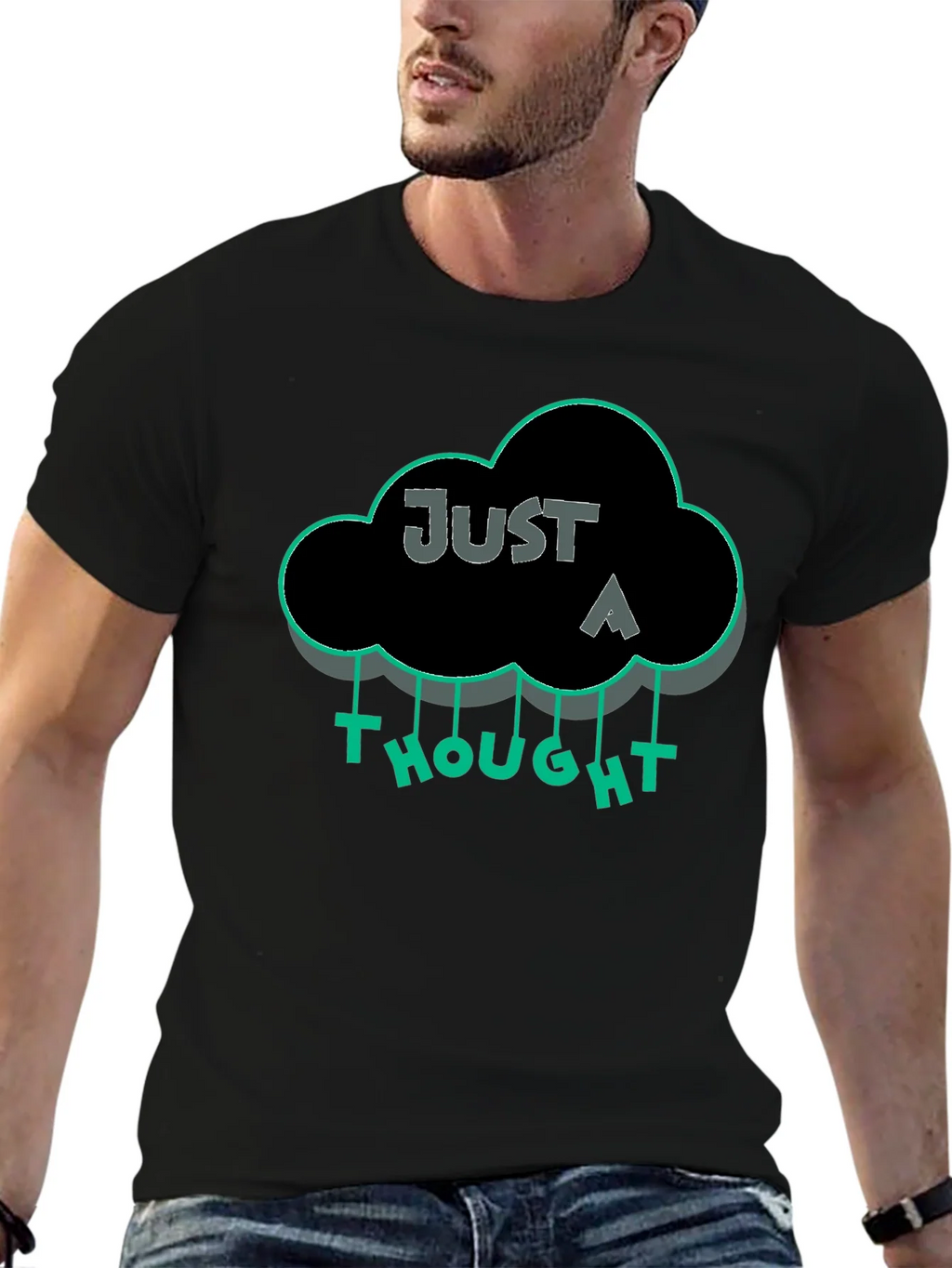 Just a Thought Graphic T-Shirt - Black product image 5