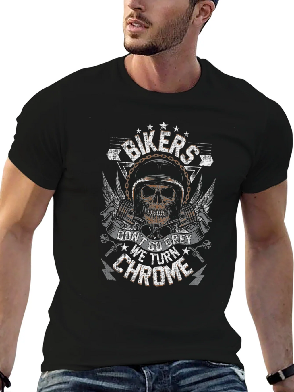 Bikers Dont Go Grey T-Shirt product image 4