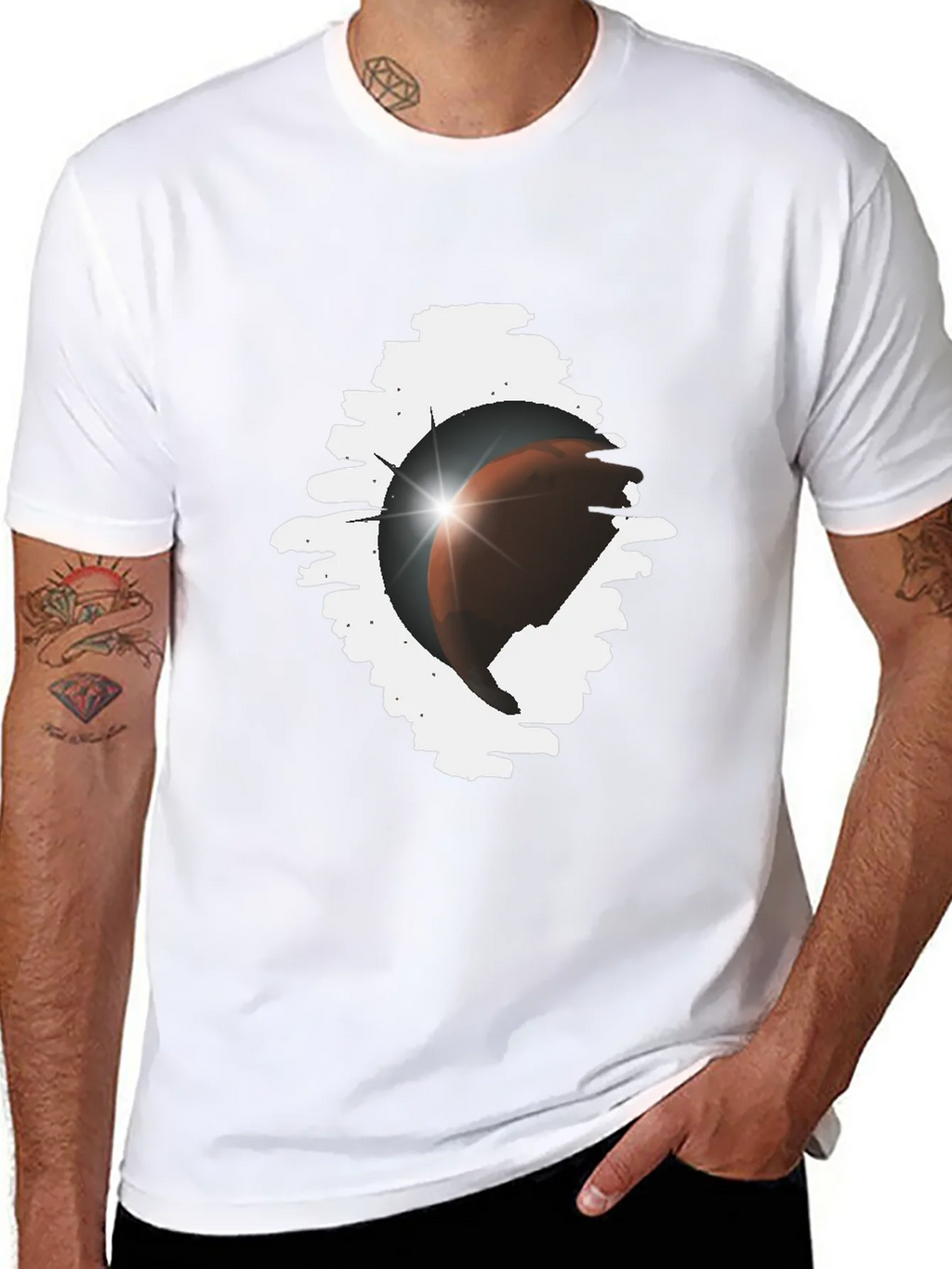 Eclipse Graphic Tee - Stylish Black Cotton Blend product image 7