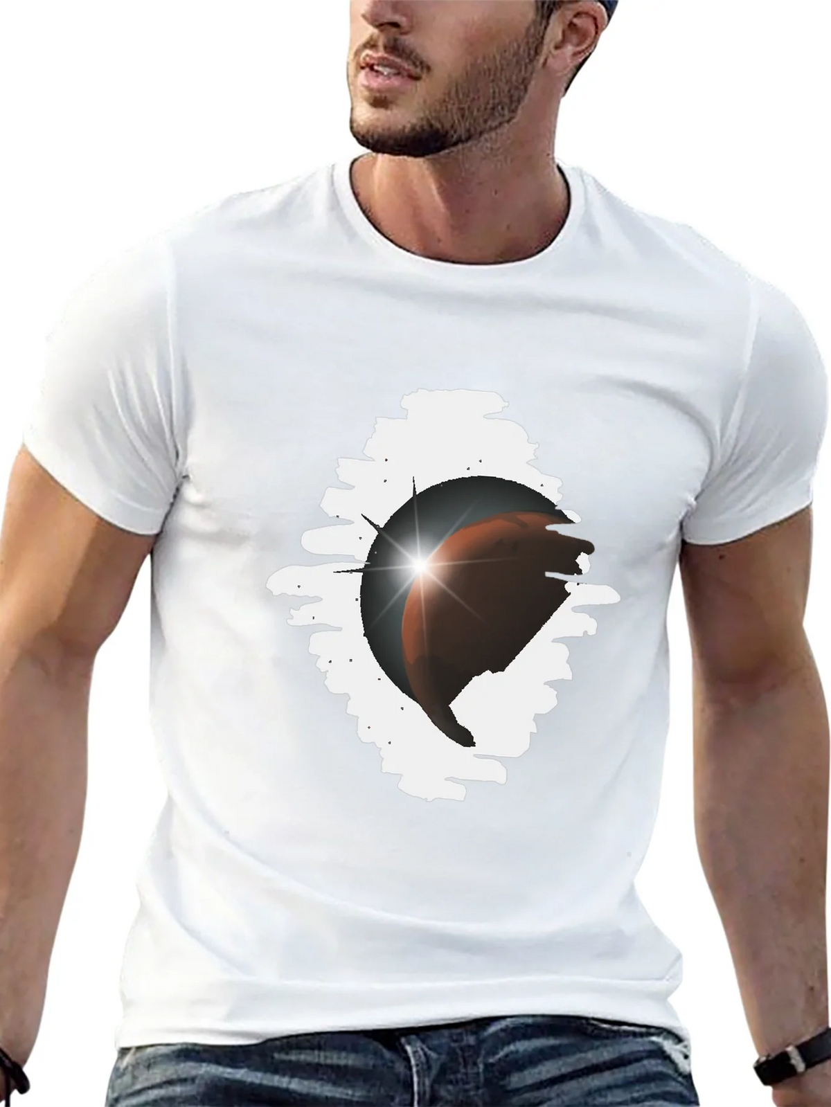 Eclipse Graphic Tee - Stylish Black Cotton Blend product image 12