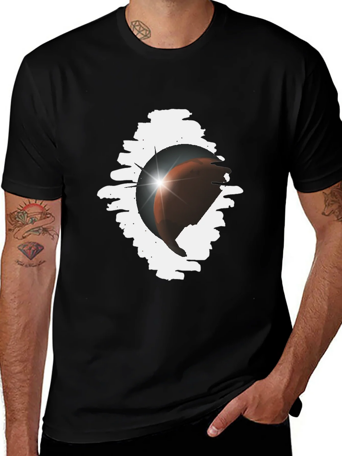 Eclipse Graphic Tee - Stylish Black Cotton Blend product image 1