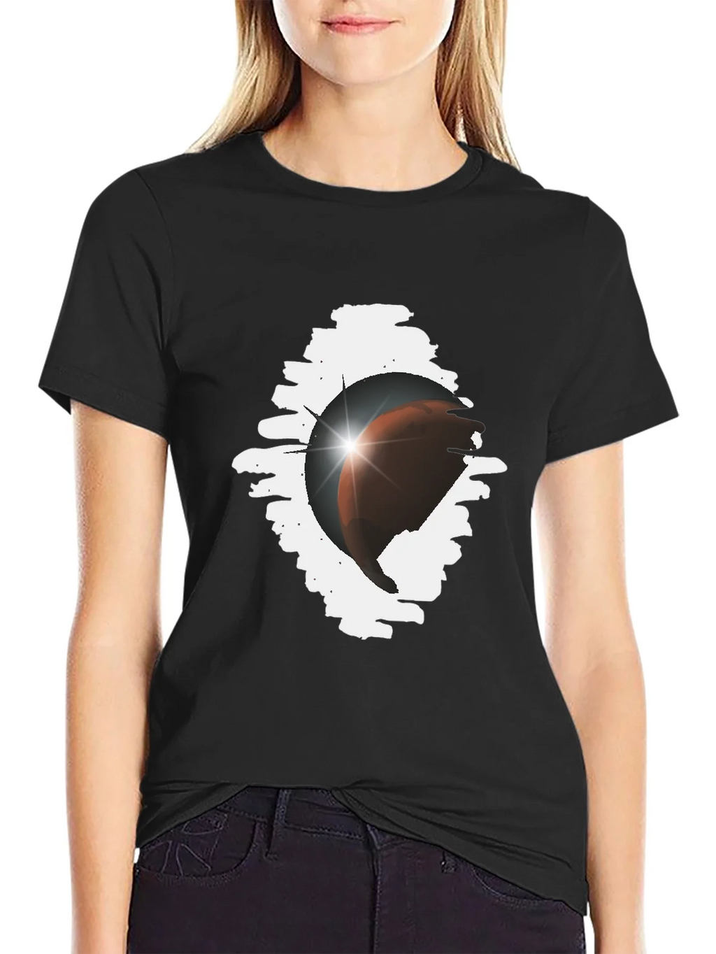 Eclipse Graphic Tee - Stylish Black Cotton Blend product image 2