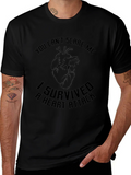 I Survived Heart Attack Black Graphic T-Shirt product image 1