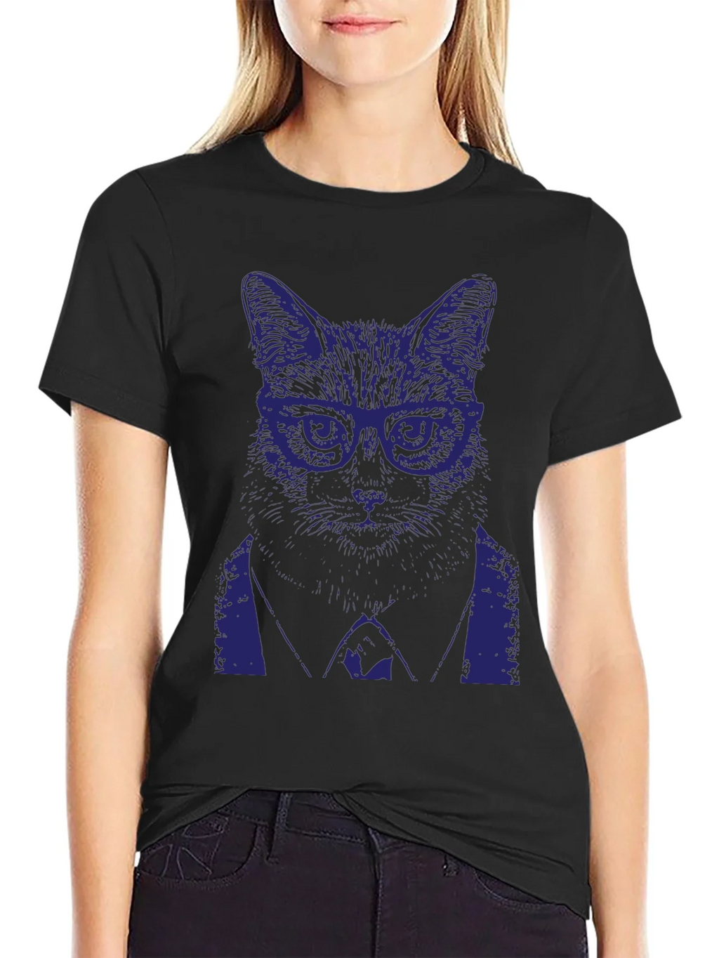 Cool Cat in Suit Graphic T-Shirt product image 2