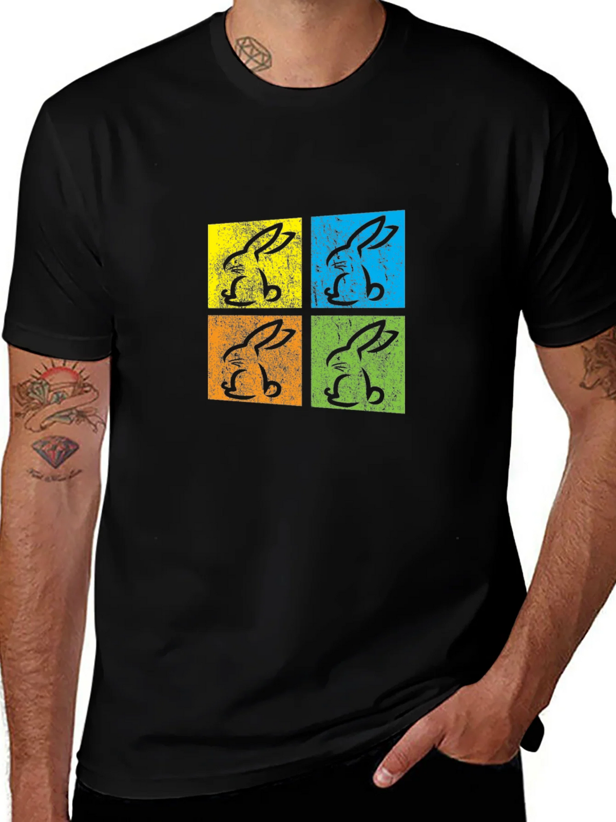 Retro Easter Bunny Pop Art T-Shirt product image 1