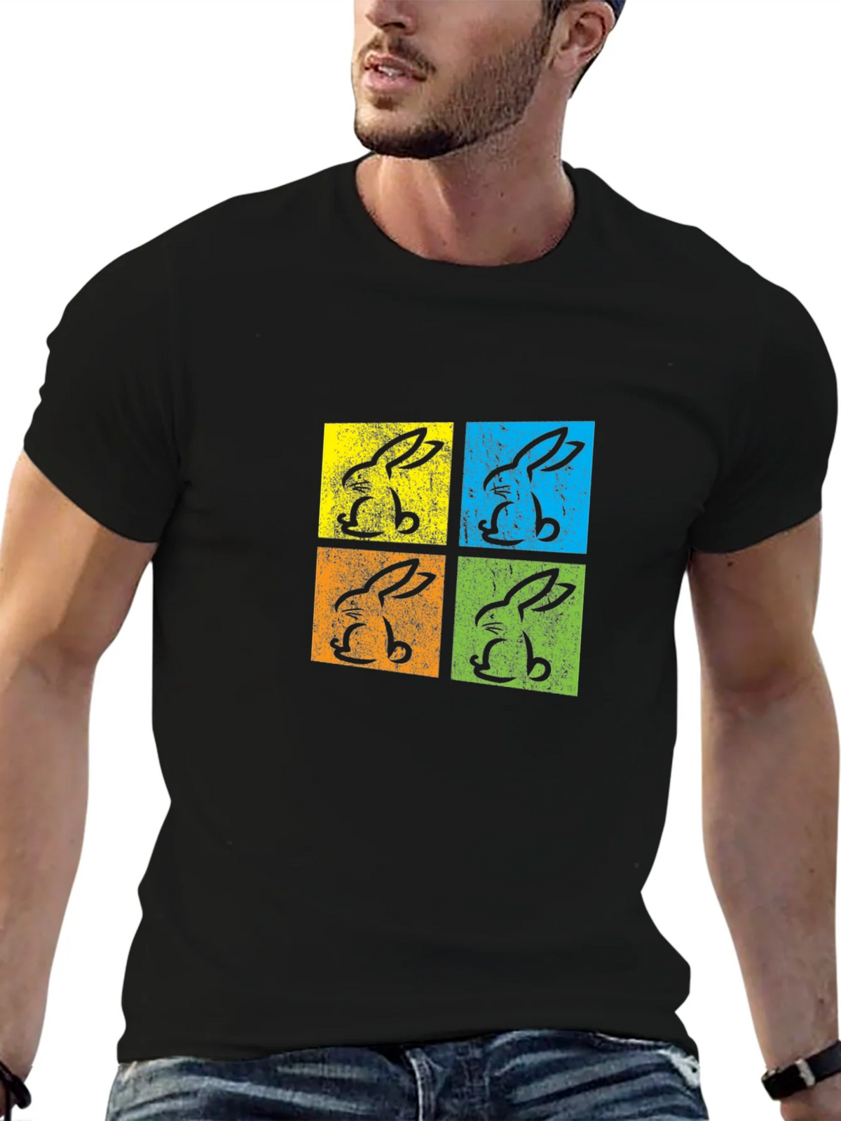 Retro Easter Bunny Pop Art T-Shirt product image 6