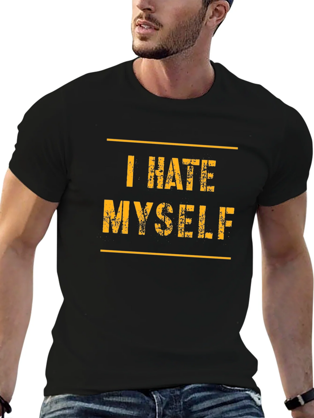 I Hate Myself T-Shirt - Black Graphic Tee product image 6