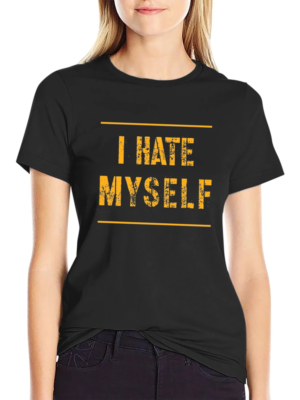I Hate Myself T-Shirt - Black Graphic Tee product image 2