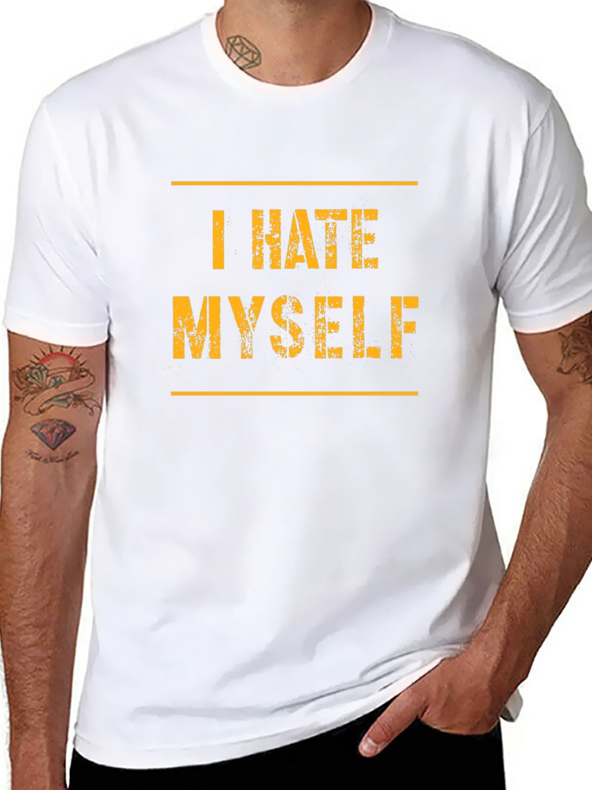 I Hate Myself T-Shirt - Black Graphic Tee product image 7
