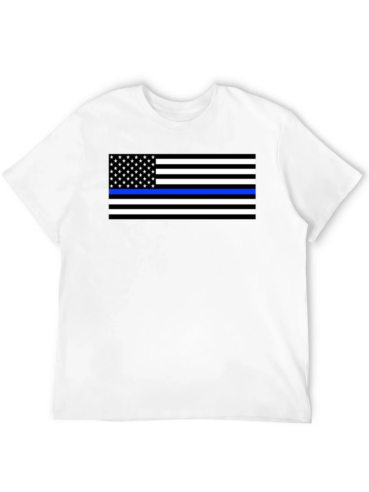 Thin Blue Line Flag Graphic T-Shirt - Black product image 11