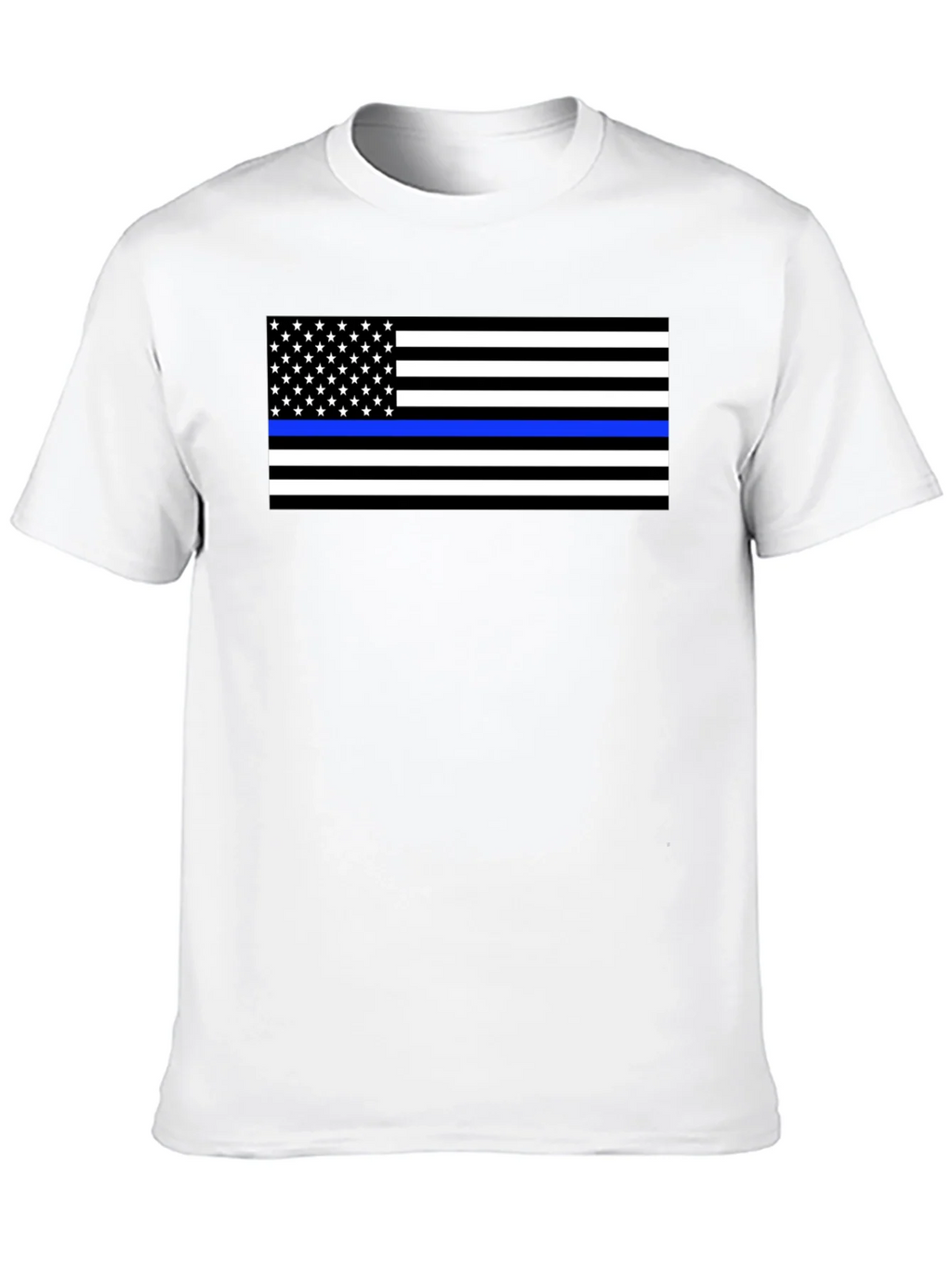 Thin Blue Line Flag Graphic T-Shirt - Black product image 9