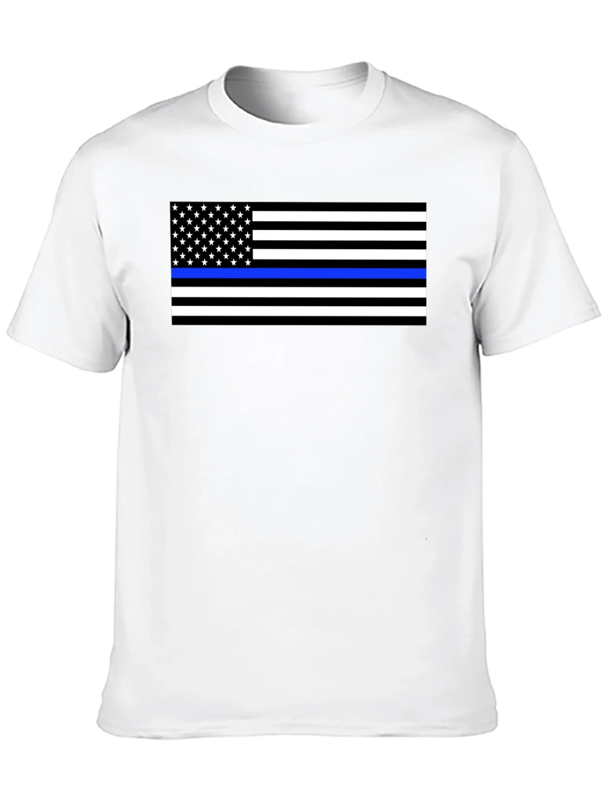 Thin Blue Line Flag Graphic T-Shirt - Black product image 9