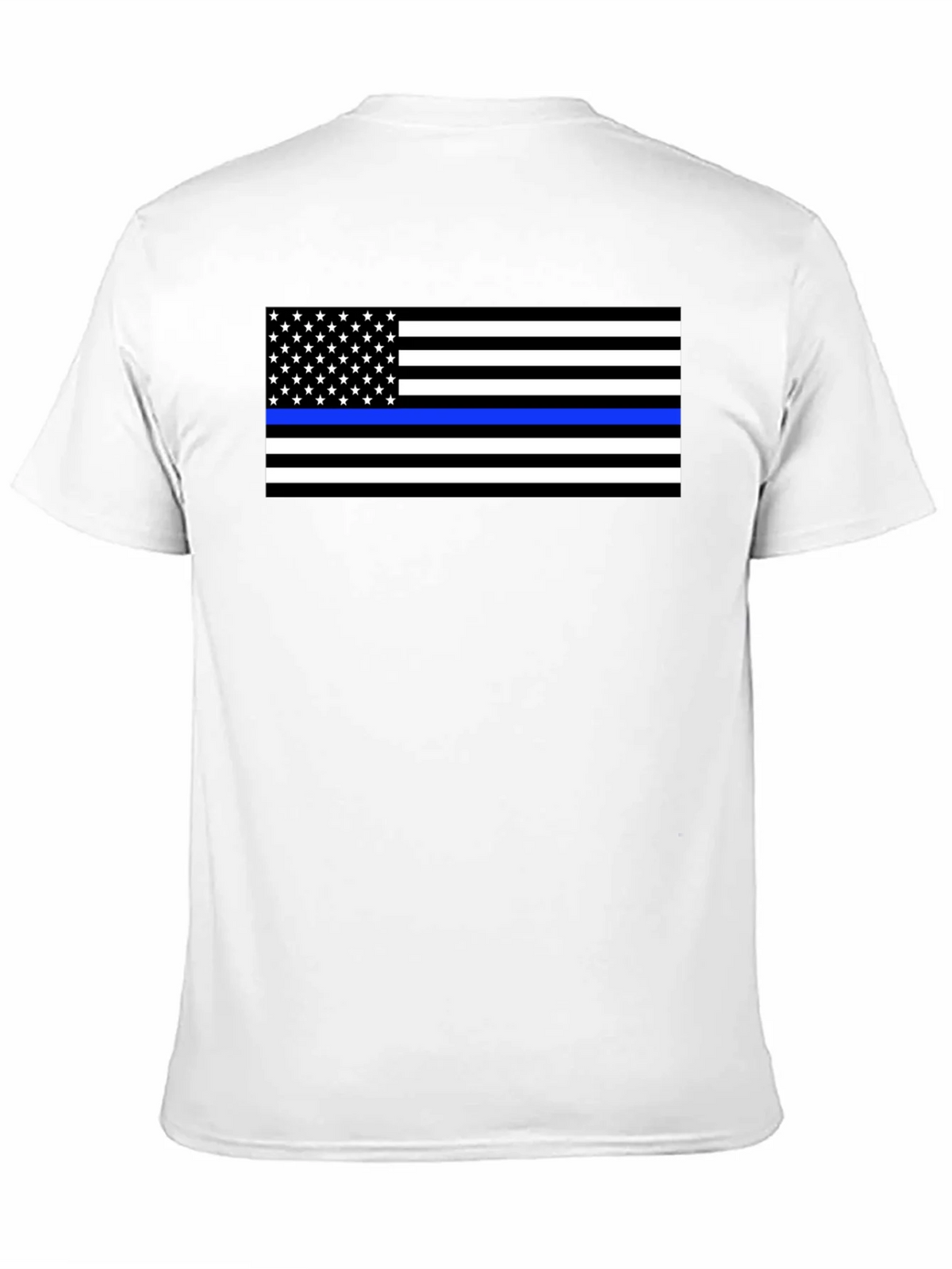Thin Blue Line Flag Graphic T-Shirt - Black product image 10