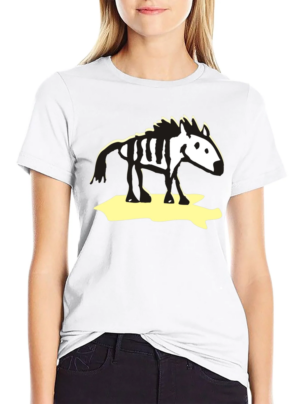 Zebra Skeleton Graphic Tee - Black Cotton T-Shirt product image 8