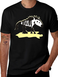 Zebra Skeleton Graphic Tee - Black Cotton T-Shirt product image 1
