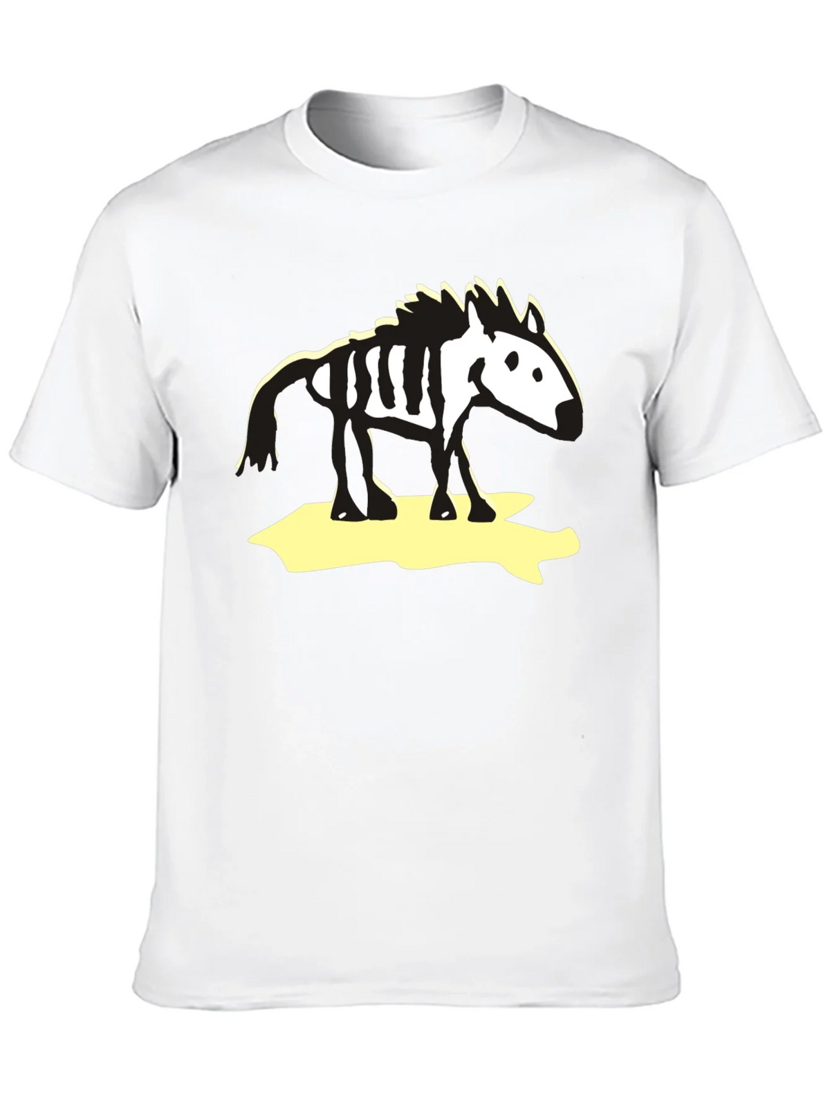 Zebra Skeleton Graphic Tee - Black Cotton T-Shirt product image 9