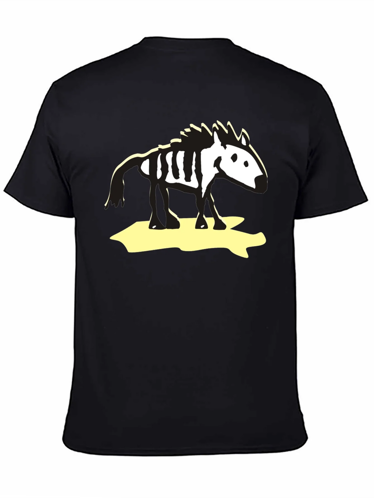 Zebra Skeleton Graphic Tee - Black Cotton T-Shirt product image 4