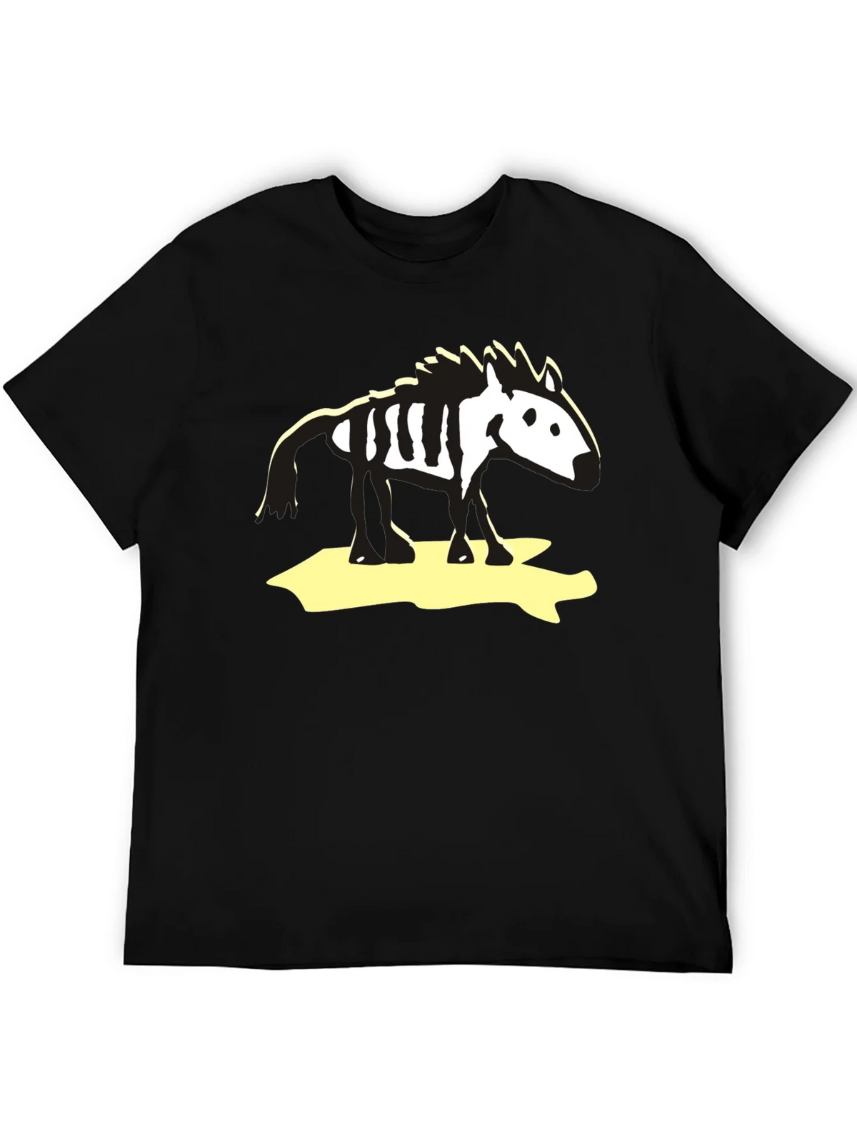Zebra Skeleton Graphic Tee - Black Cotton T-Shirt product image 5
