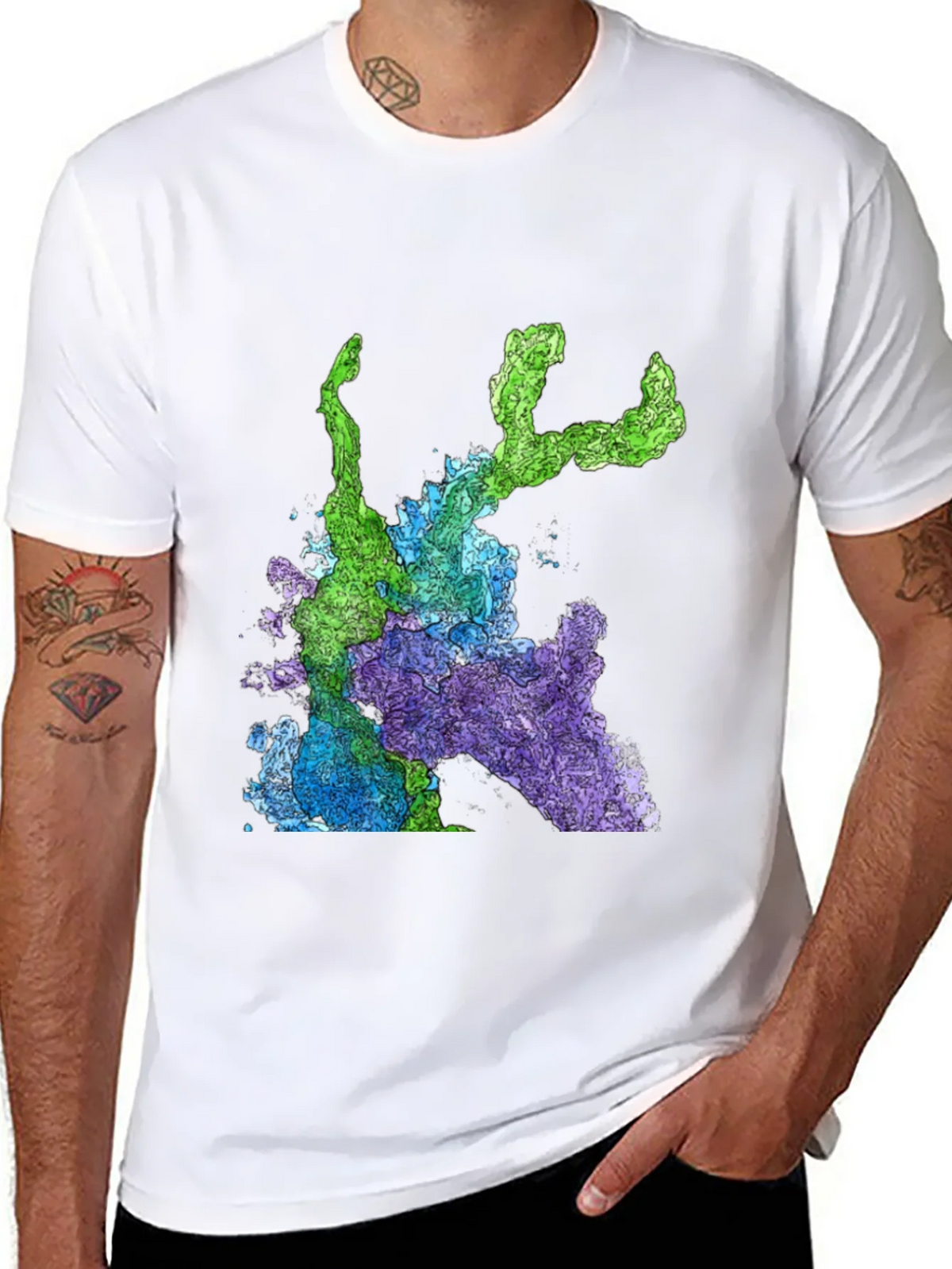 Abstract Art Graphic Print T-Shirt - Mens Black Tee product image 7